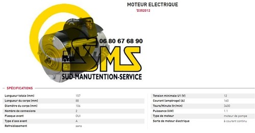 Moteur pompe hydraulique 12v - moteur,