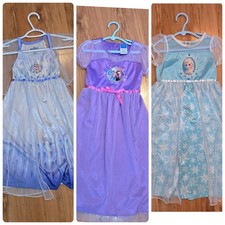 Lot Of 3 Disney Princess Nightgowns Size 6/6x Frozen Anna Elsa Dress Up Costume