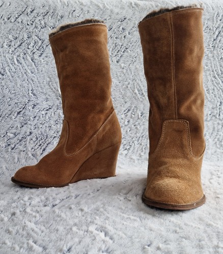 Bottes compensées cuir