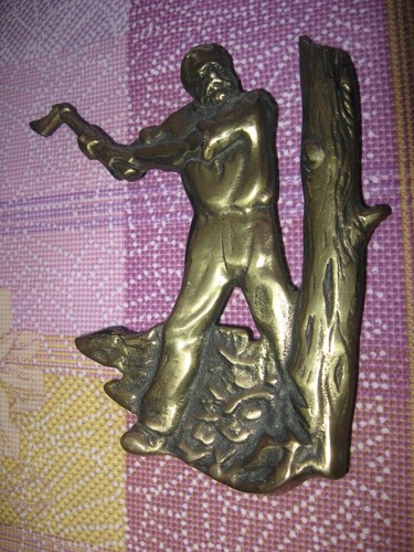 Décoration bucheron bronze - bucheron, en