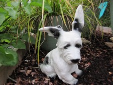 ART DECO - Statue Statuette DOG Chien Scottish en faïence Allemagne - Haut 25,5