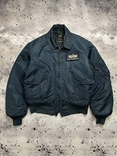 Rare 90s Alpha Industries CWU 45 Bomber Jacket Blue Pilot Flying Military USA S
