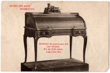 Old postcard Museum of Decorative Arts. Louis XV Style Desk by Durand