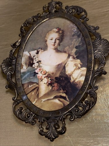 Brass ornate framed glass - brass,