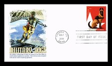 US COVER MILITARY DOGS BELGIAN MALINOIS FIRST DAY ISSUE PANDA CACHET
