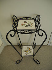 old wrought iron harness faience decoration vintage iron stand furniture retro 60s