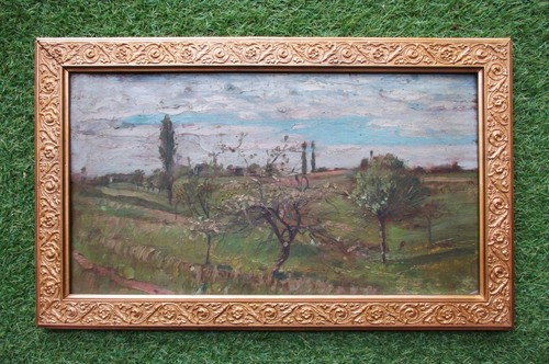 Ancien beau tableau signé - , et