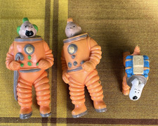 TINTIN / Hergé  Lot 3 figurines TINTIN + DUPONT + MILOU COSMONAUTES  LU  1994