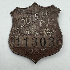 1935 LOUISIANA CHAUFFEUR BADGE