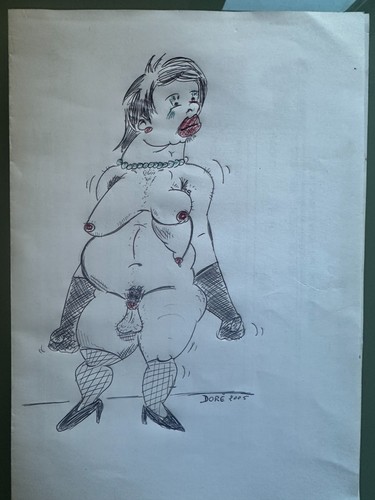 Caricature drag encre - , sur