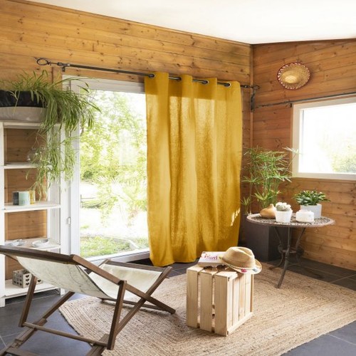 Rideau 140x260 coton safran - coton,