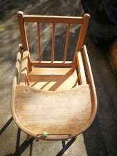 Chaise haute en bois, vintage, pour bébé