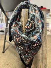 Wild Rag Western Scarves Blue Rust Cream Black Cowboy Scarf New Favorite 36”x36”