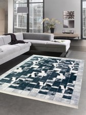 Tapis patchwork de tapis en peau imitation de vache noir gris blanc