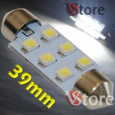 2 LED torpedo 39mm 6 SMD WHITE lamps lights xenon interior bulbs / plate