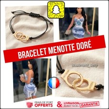★ menotte Or doré Bracelet tendance tressé ★ cordon effet cuir Sexy ★ Freedom