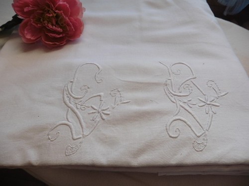 Ancien draps pur - coton, blanc
