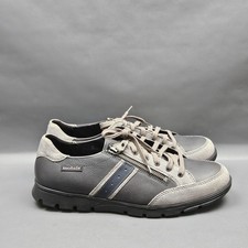 Mobils by Mephisto Kristof Leather Shoes Mens 9 Gray Lace Up Side Zip Comfort