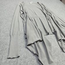 Sarah Pacini Femmes Cardigan Ouvert Taille Unique 36-38 Gris coton Pull Italie