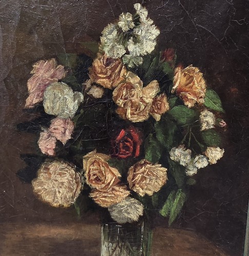 Tableau ancien signé - , bouquet