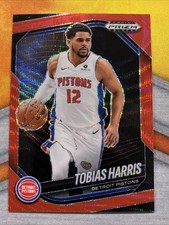 2024-25 Panini Prizm Black Tobias Harris #95 Ruby Wave Prizm Detroit Pistons