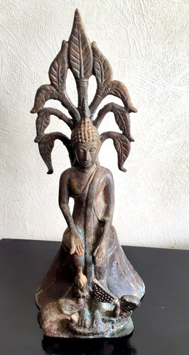 Bouddha bronze ancien laos - ancien,
