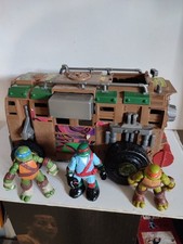 VIACOM 2012 PLYAMATE TOYS TMNT COMBAT TRUCK AND 3 NINJA TURTLE FIGURE LOT