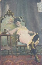 GERMANY prostitute woman resting 1910s PC