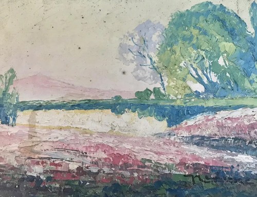 Peinture huile ancienne - peinture, À