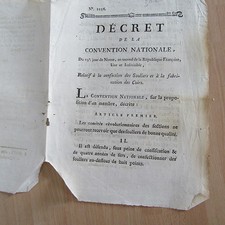 DECRET CONVENTION NATIONALE 1793 CONFERCTION SOULIERS CUIRS CHAUSSURES