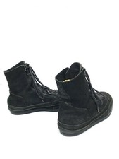 Julius_7 Rev Leather, Dbl Zip Hi-Top Boxer Sneaker Frankenstein Combat Boot SZ 2