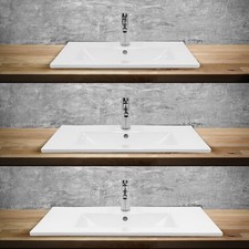 Vasque à encastrer céramique lavabo salle de bain rectangulaire avec/sans bonde