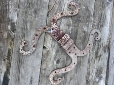 Paire de Moustache Ferrure Charnière Fer Forgé XVIII-XIXeme Château Porte