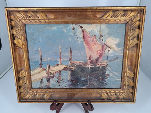 Huile sur toile marouflée - huile,