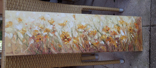 Peinture fleurs panorama - peinture,