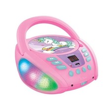 Lecteur CD Portable Bluetooth Licorne avec Effets Lumineux et USB