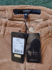 Pantalon jean femme beige foncé velours 34 XS Escada Neuf avec étiquette
