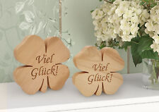 Trèfle à quatre feuilles en bois de hêtre porte-bonheur tailles au choix