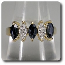 Black Sapphire Ring Silver 925