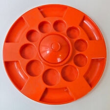 VINTAGE 1970S LARGE TRAY PLASTIC MOLD ORANGE CREATIONS BISMUTH PARIS 70S