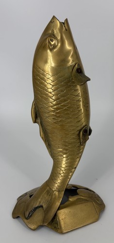 Grand poisson sculpture laiton - poisson,