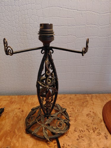 Pied lampe fer forgé art - fer,