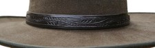 CLINT EASTWOOD Hatband - Western Cowboy Tooled Leather Dark Brown Hatband