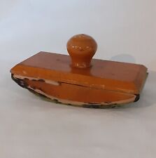 Antique 1960s Wooden Rocking Desk Blotter Stamp