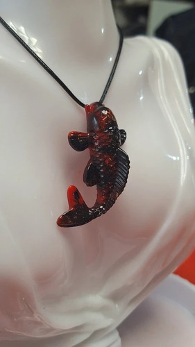Collier pendentif carpe - collier,
