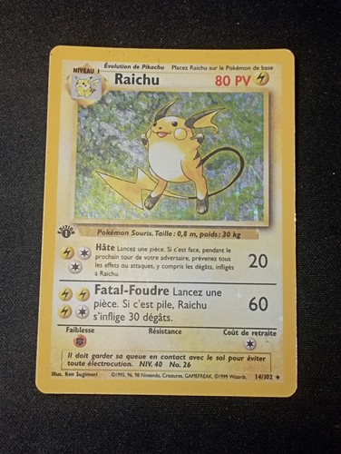Carte pokémon raichu holo - -,