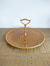 GIEN earthenware cheese tray decor leaves and braiding orange brown 