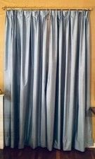2 Double Rideaux Taffetas Bleu