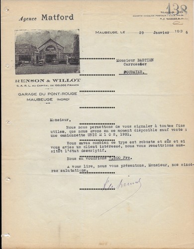 1936 maubeuge lettre - 1936 :,