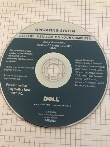 Dvd dell réinstallation - dell,